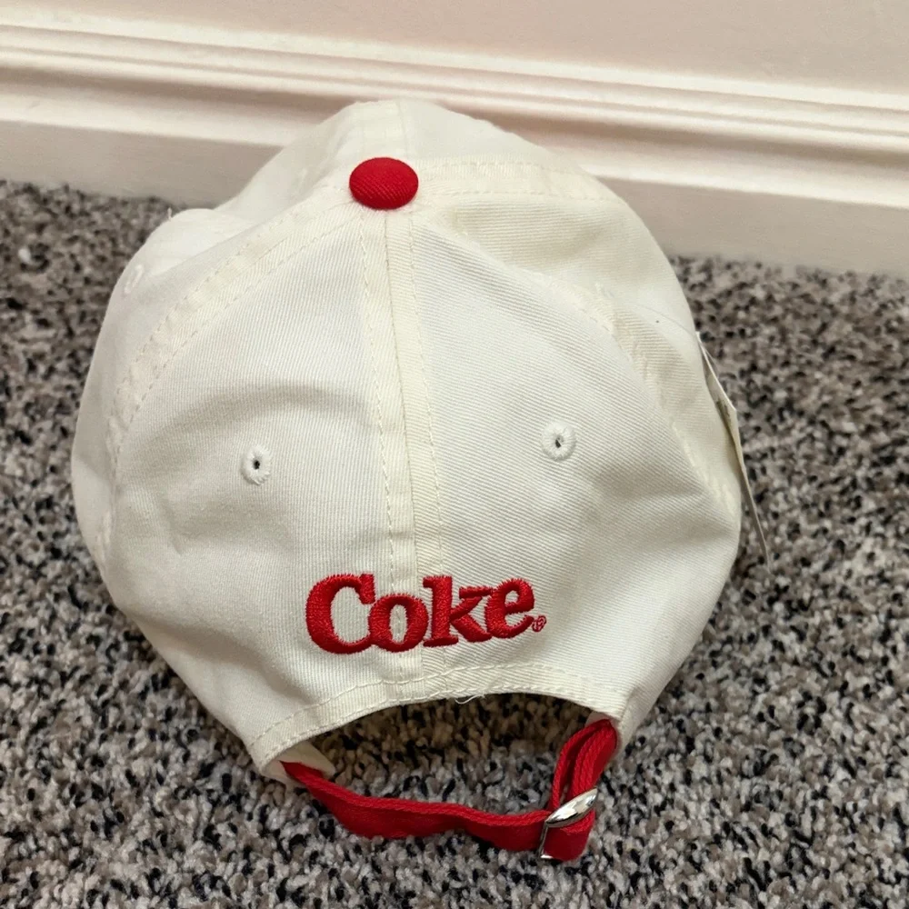 Coca Cola White and Red Bear Heart Baseball Hat